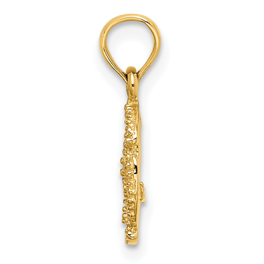 14K Starfish on Sand Dollar Pendant