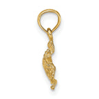 14K Textured Sea Turtle Charm