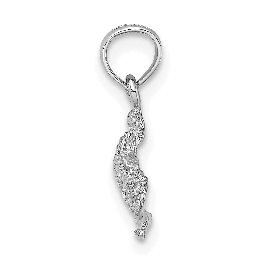 14K White Gold Textured Sea Turtle Charm Secondary image