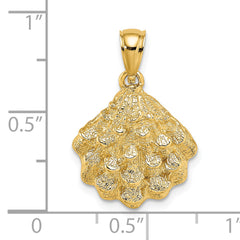 14K Textured Oyster Shell Charm