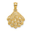 14K Textured Oyster Shell Charm