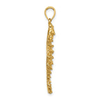 14K Textured Seahorse Charm