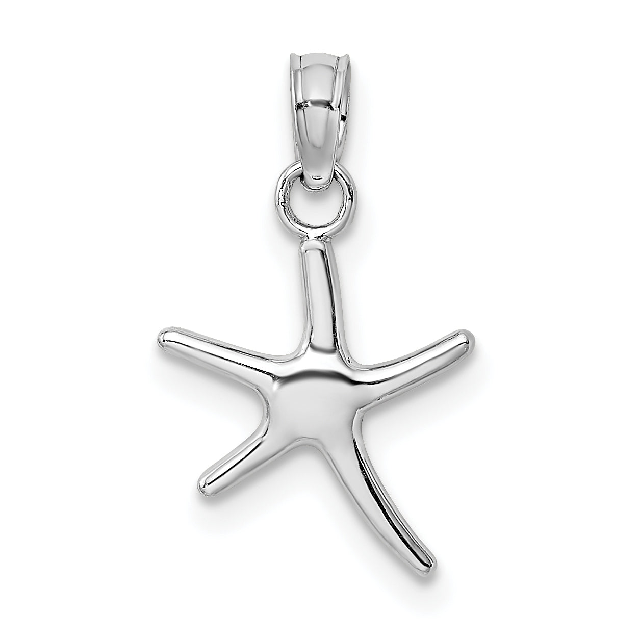 14K White Gold Polished Mini Dancing Starfish Charm Main image
