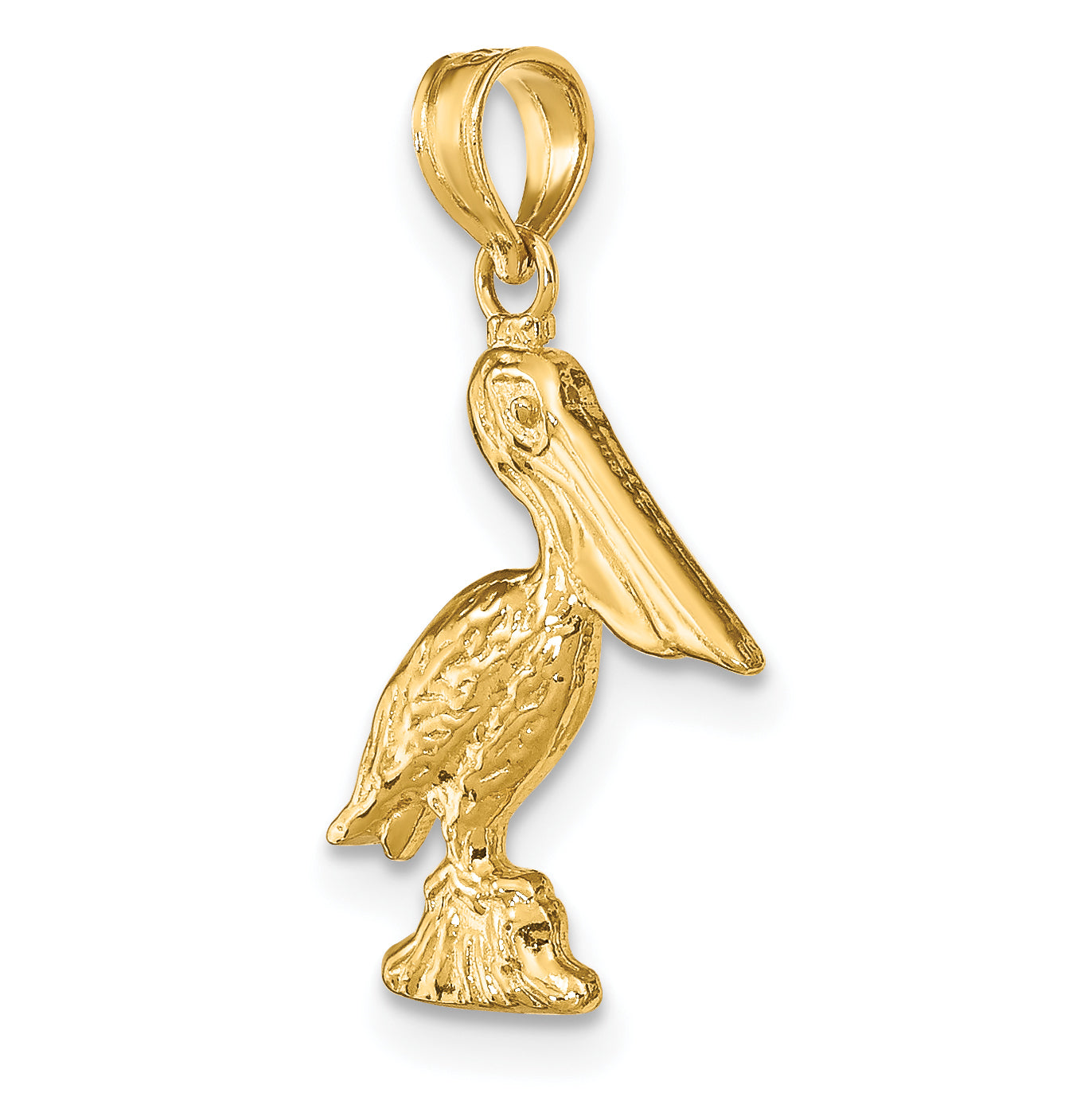 14K 3-D Pelican Standing Charm