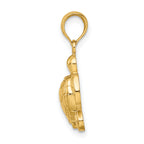 14K Textured Sea Turtle Charm