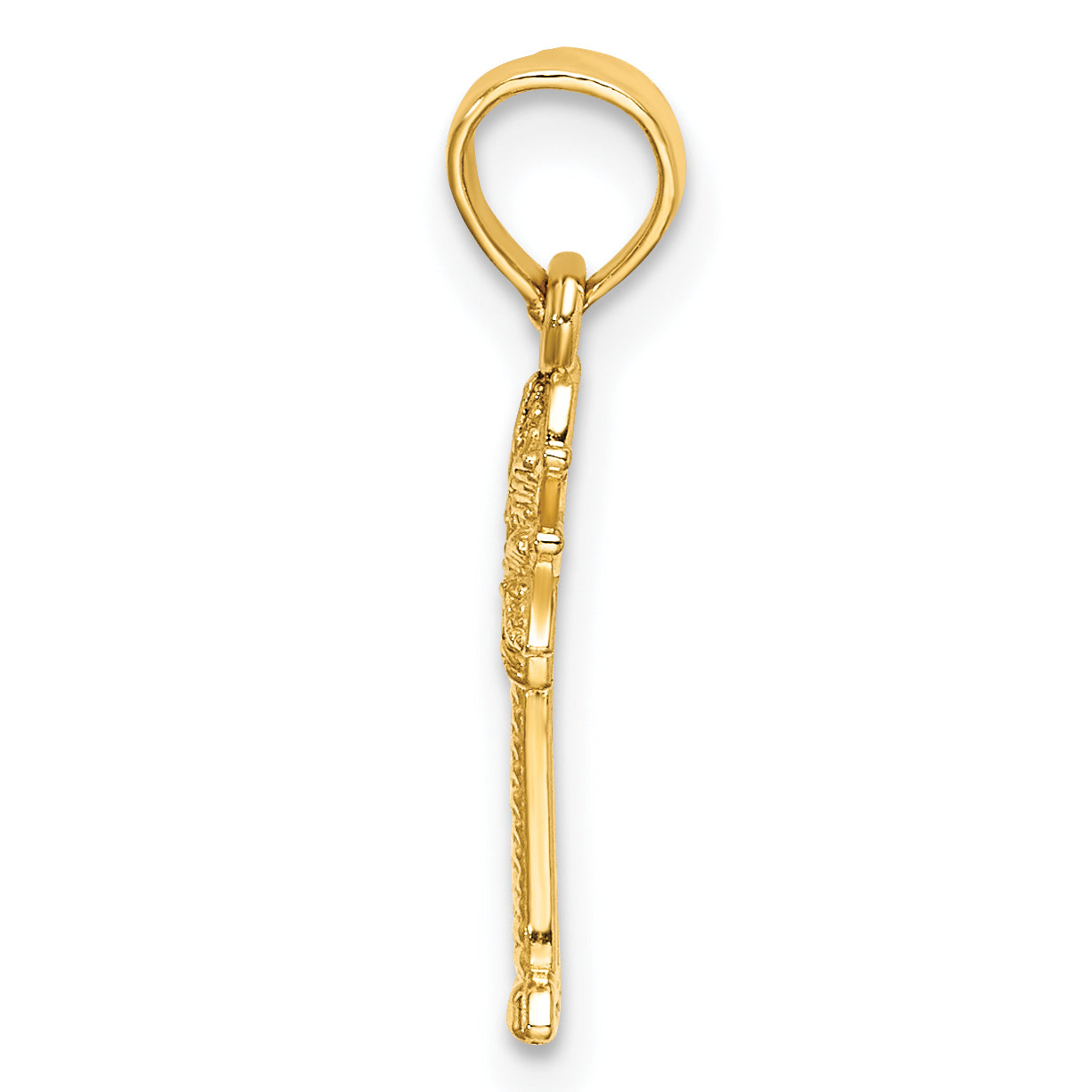 14K 2-D Textured Mini Palmetto Palm Tree Charm Secondary image