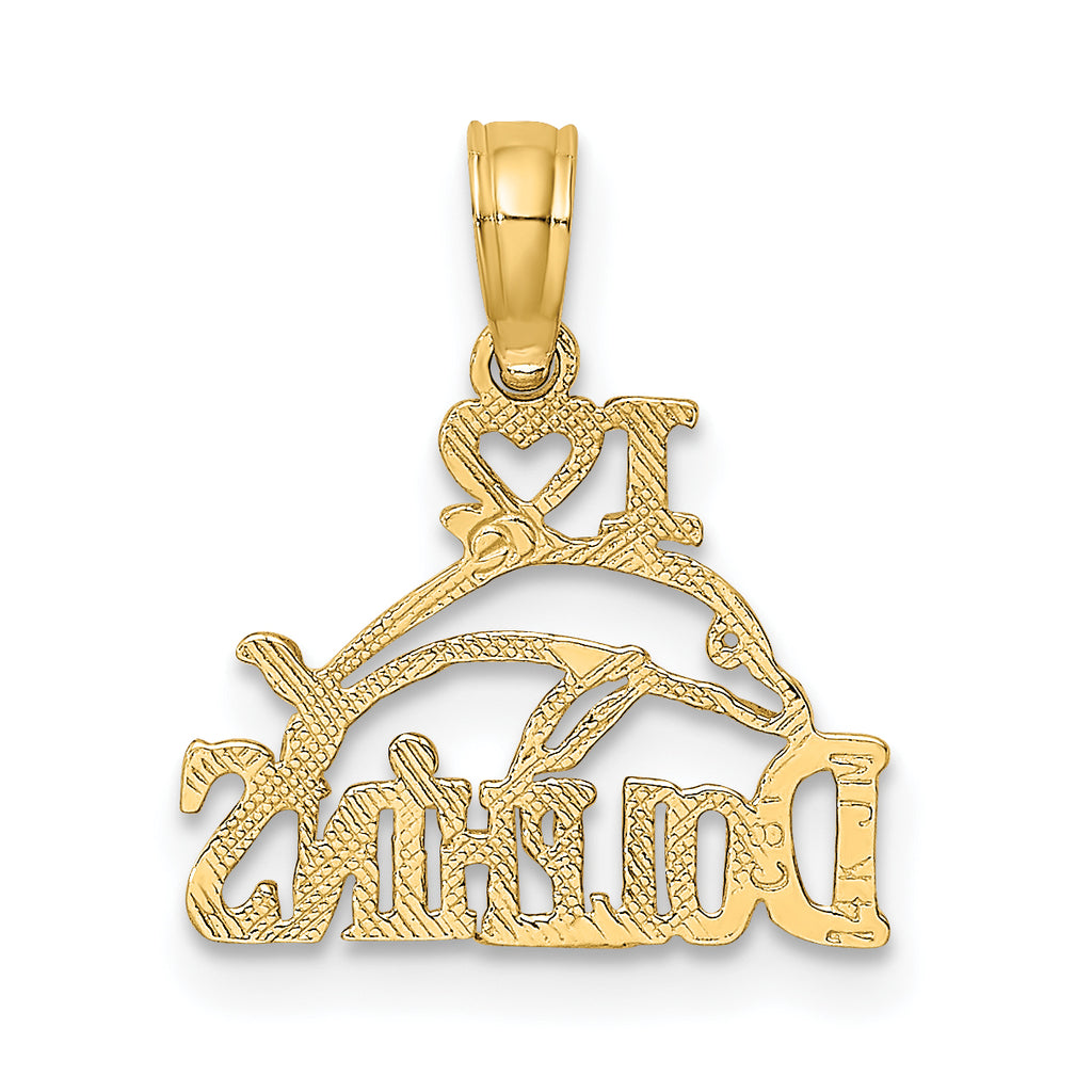 14K I HEART DOLPHINS w/ Dolphin Charm