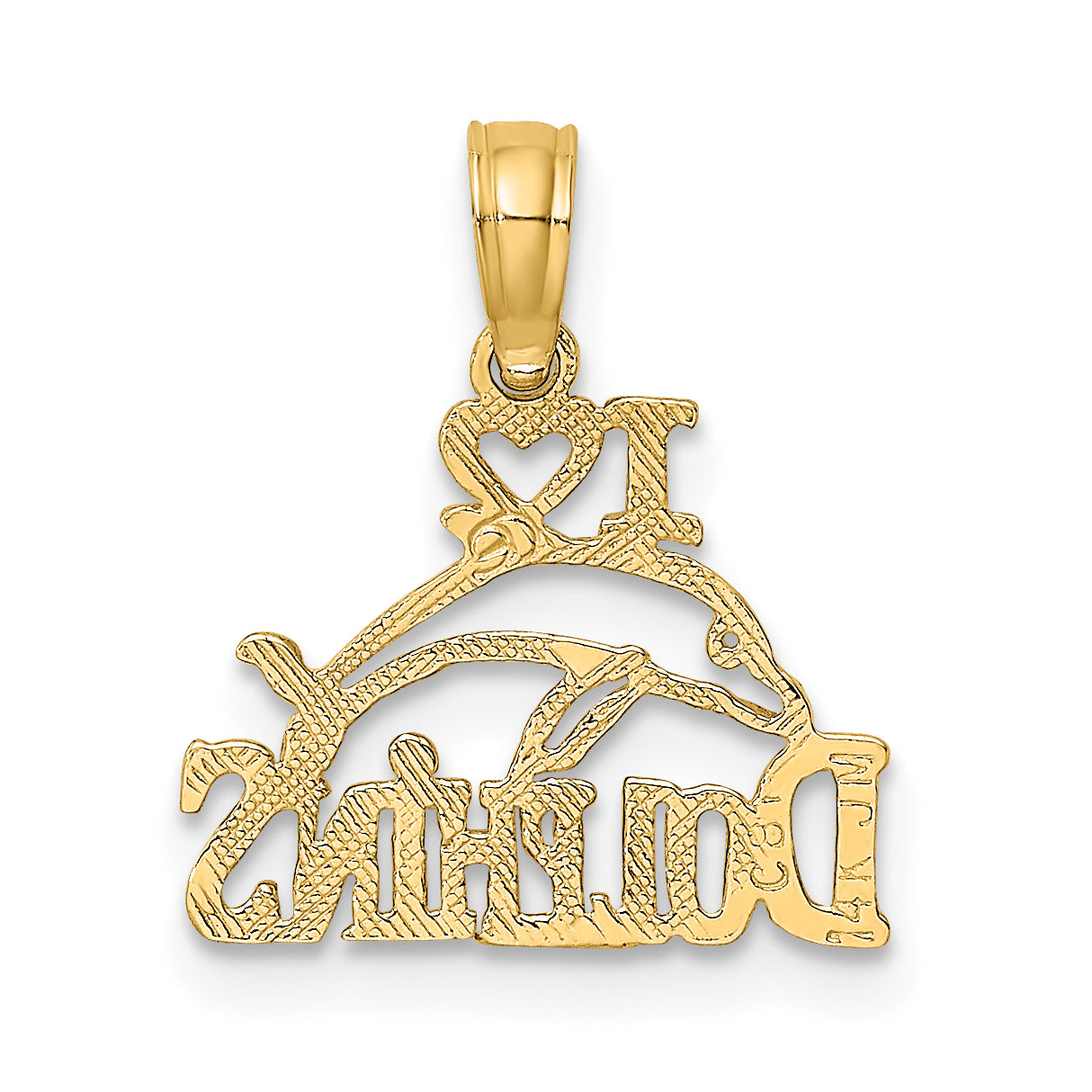 14K I HEART DOLPHINS w/ Dolphin Charm