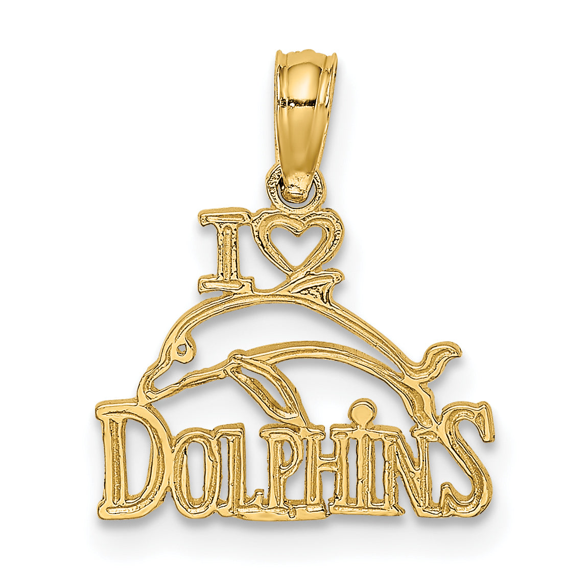 14K I HEART DOLPHINS w/ Dolphin Charm Main image