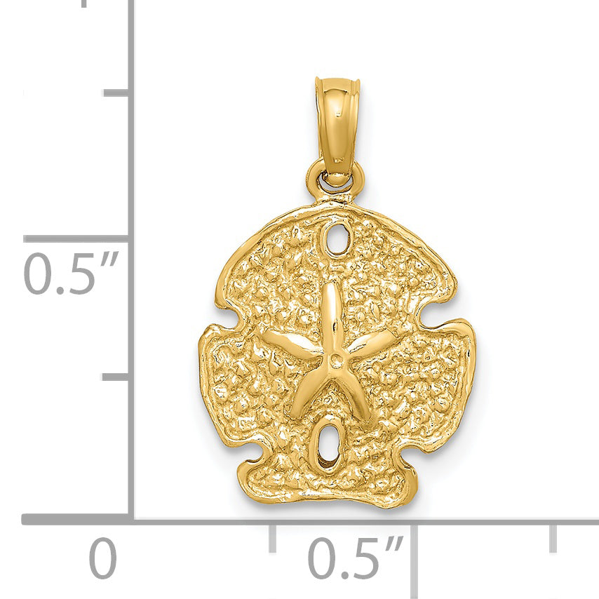 14K Polished Sand Dollar Charm