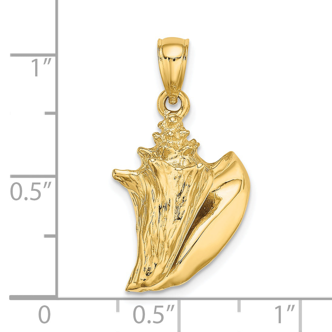 14K 3-D Conch Shell Charm