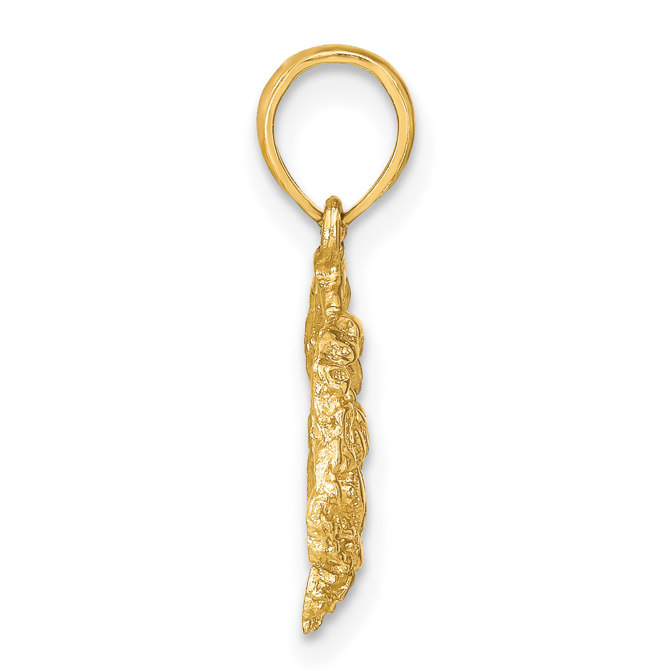 14K Textured Crab Charm