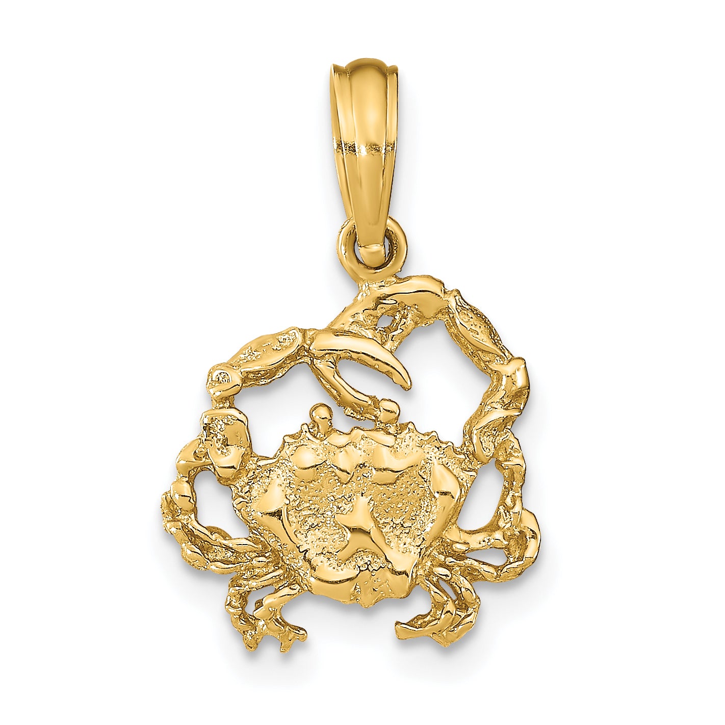 14K Textured Crab Charm Main image