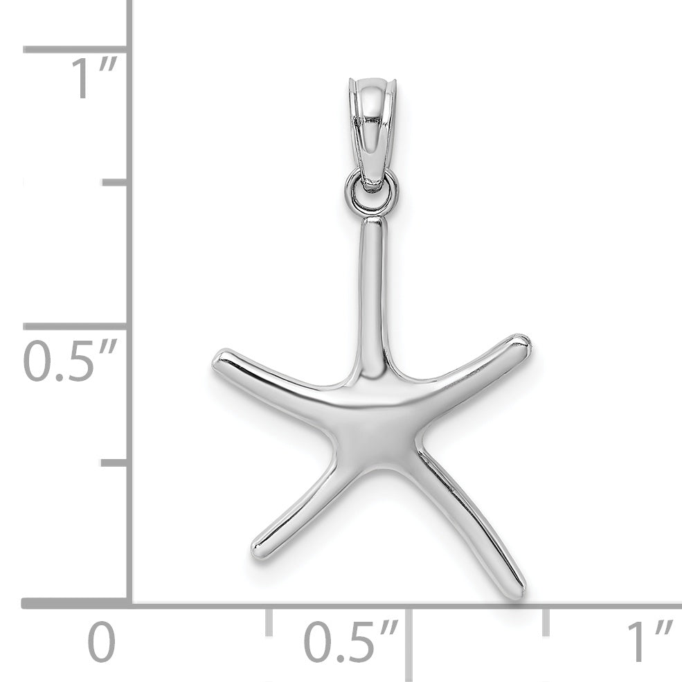 14K White Gold Dancing Starfish Charm