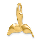 14K 3-D Polished Engraved Whale Tail Chain Slide
