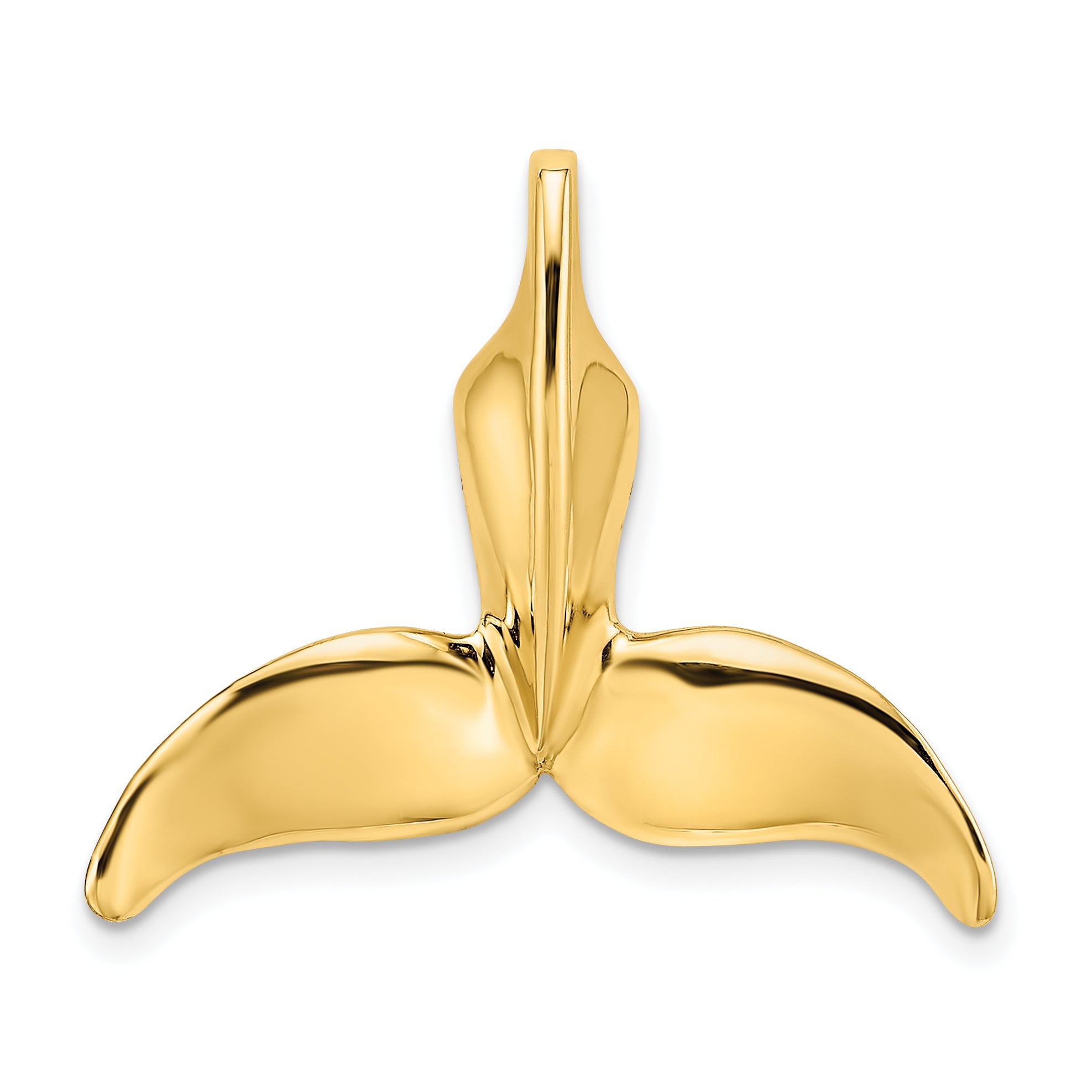 14K 3-D Polished Engraved Whale Tail Chain Slide Main image