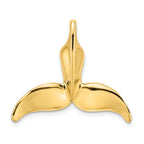 14K 3-D Polished Engraved Whale Tail Chain Slide