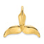 14K 3-D Polished Engraved Whale Tail Chain Slide