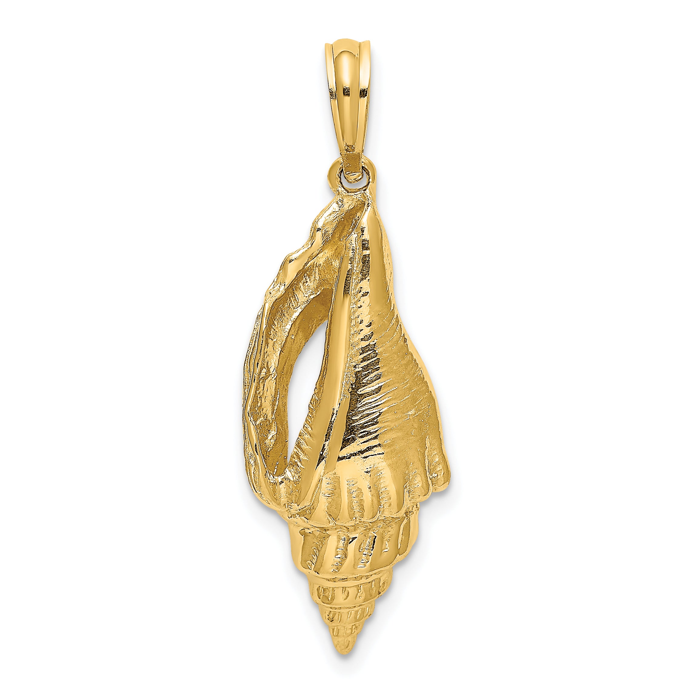 14K Polished Elongated Shell Charm Main image