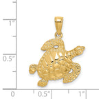 14K Textured Sea Turtle Charm