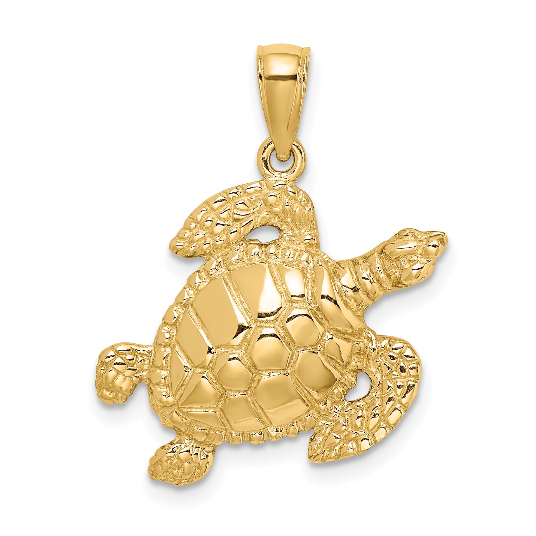 14K Textured Sea Turtle Charm Main image