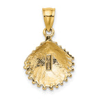 14K Textured Scallop Shell Charm