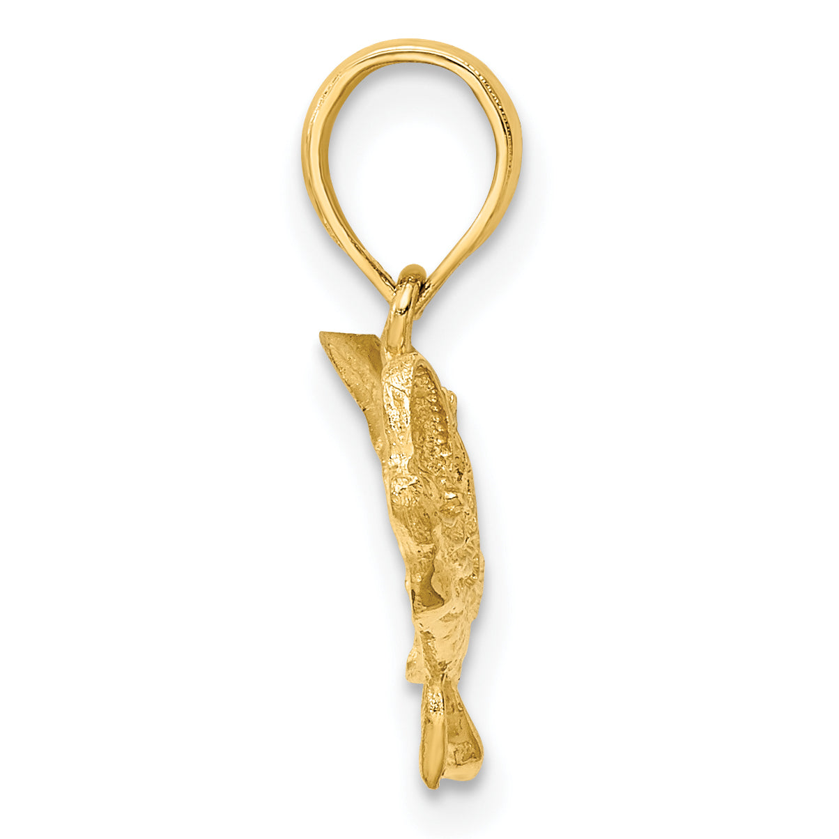 14K 2-D Bass Fish w/ Tail Up Charm Secondary image