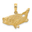 14K 2-D Bass Fish w/ Tail Up Charm