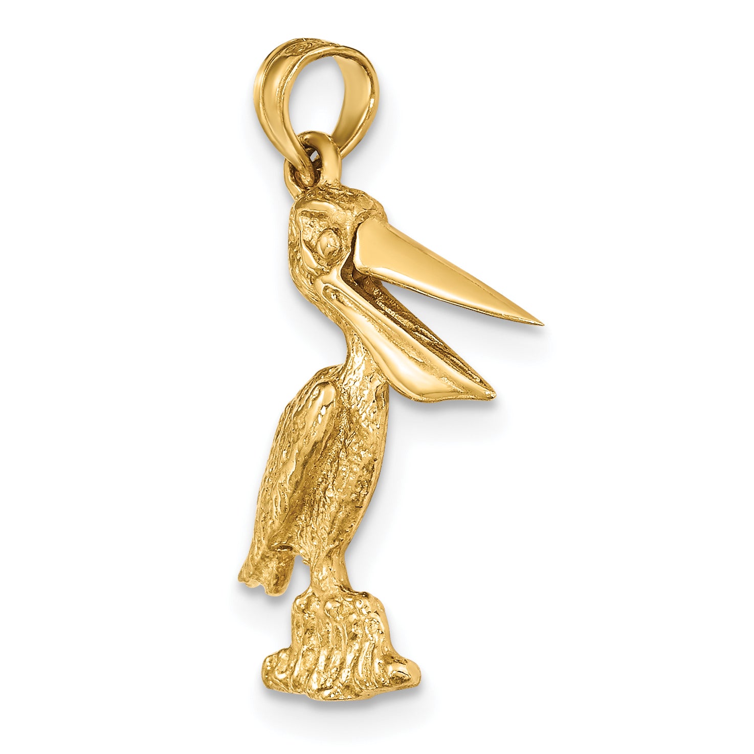 14K 3-D Standing Pelican with Moveable Mouth Charm