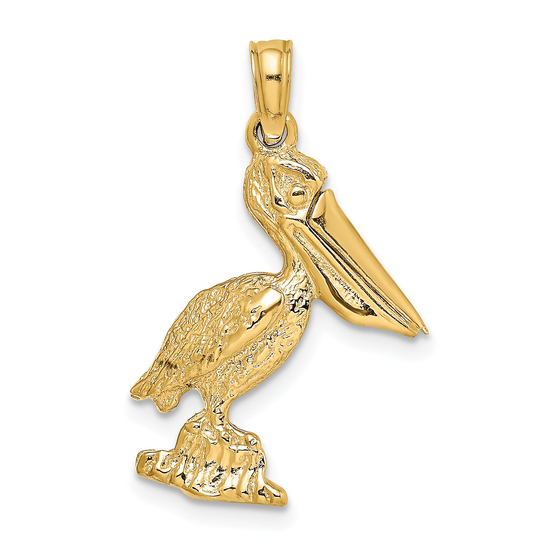14K 3-D Standing Pelican with Moveable Mouth Charm Main image