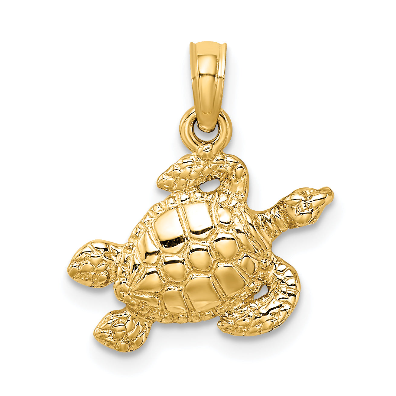14K Textured Sea Turtle Charm Main image
