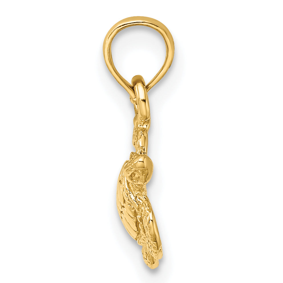14K Textured Sea Turtle Charm Secondary image