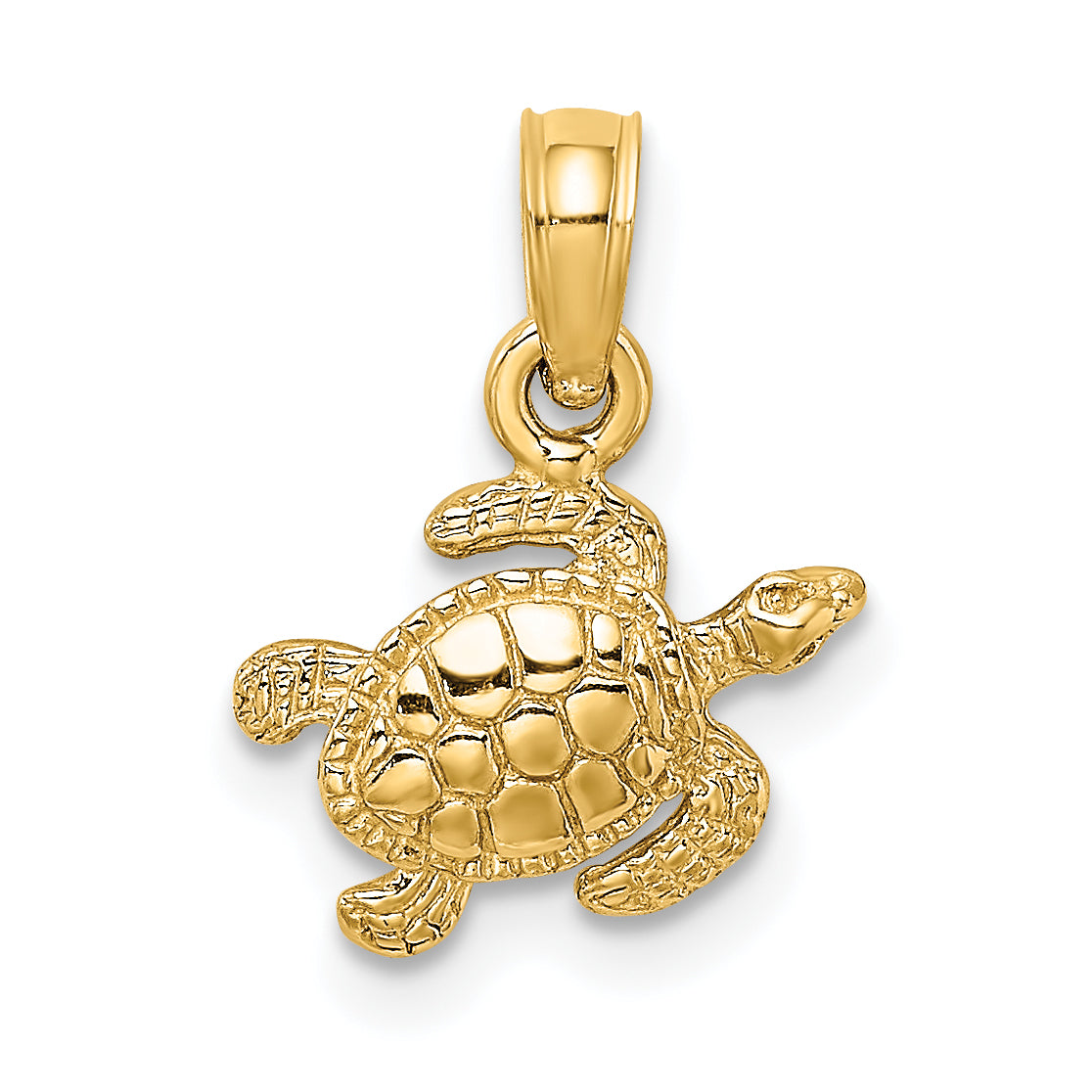 14K Textured Sea Turtle Charm Main image