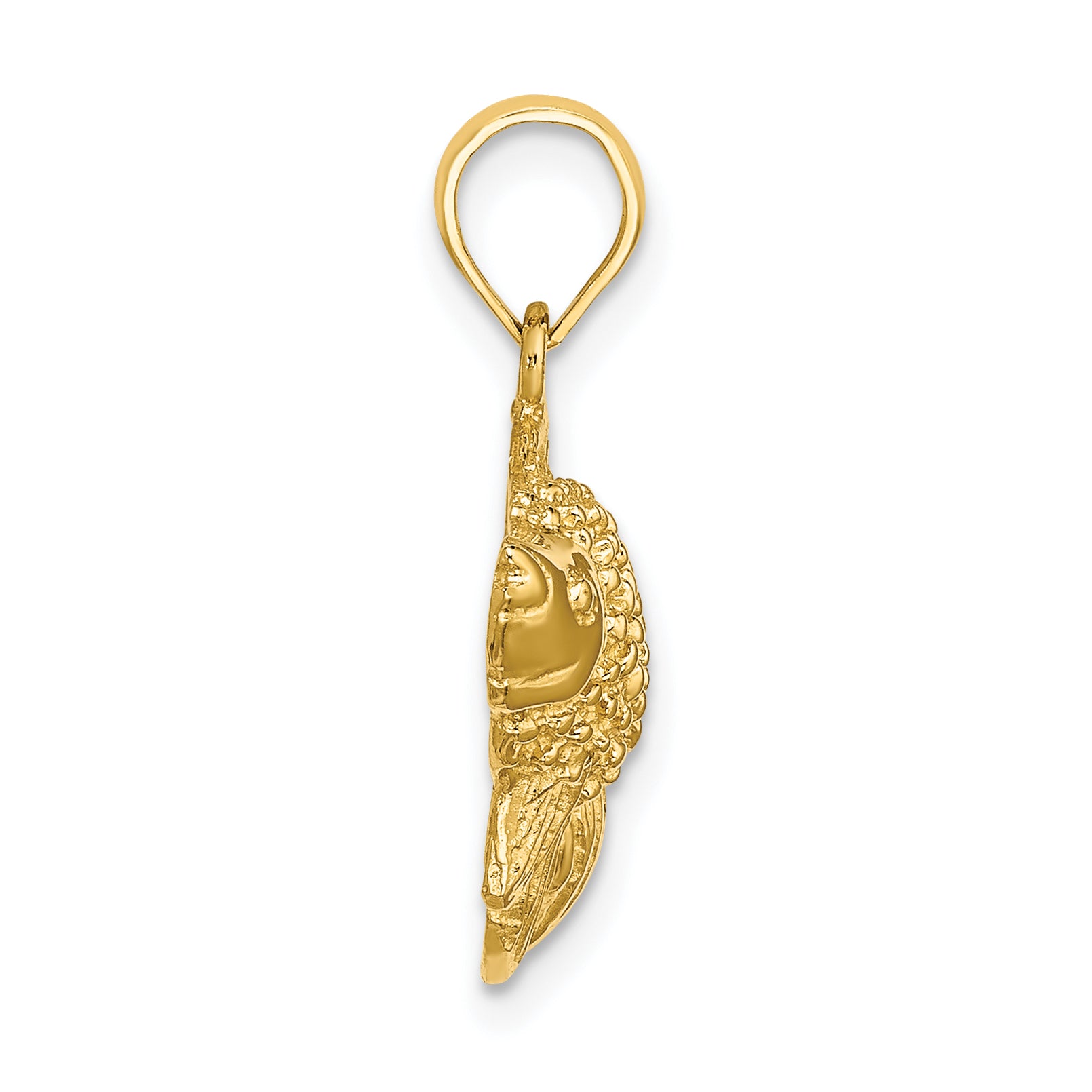 14K Textured Gold Fish Charm Secondary image
