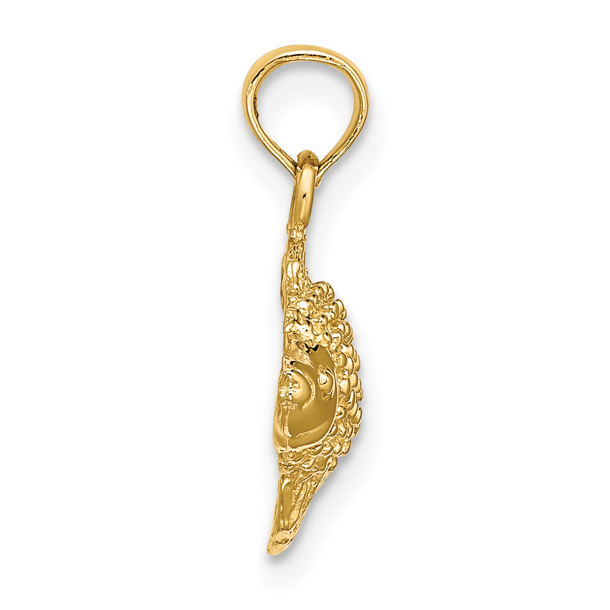 14K 2-D  Textured Gold Fish Charm Secondary image
