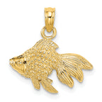 14K 2-D  Textured Gold Fish Charm
