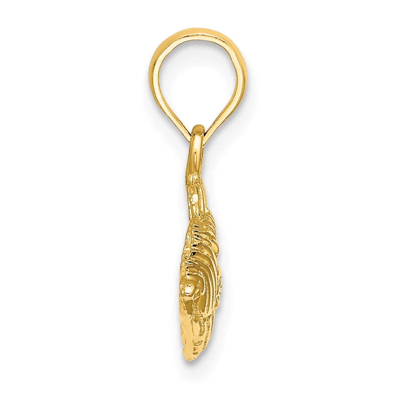 14K 2-D  Engraved Striped Fish Charm Secondary image