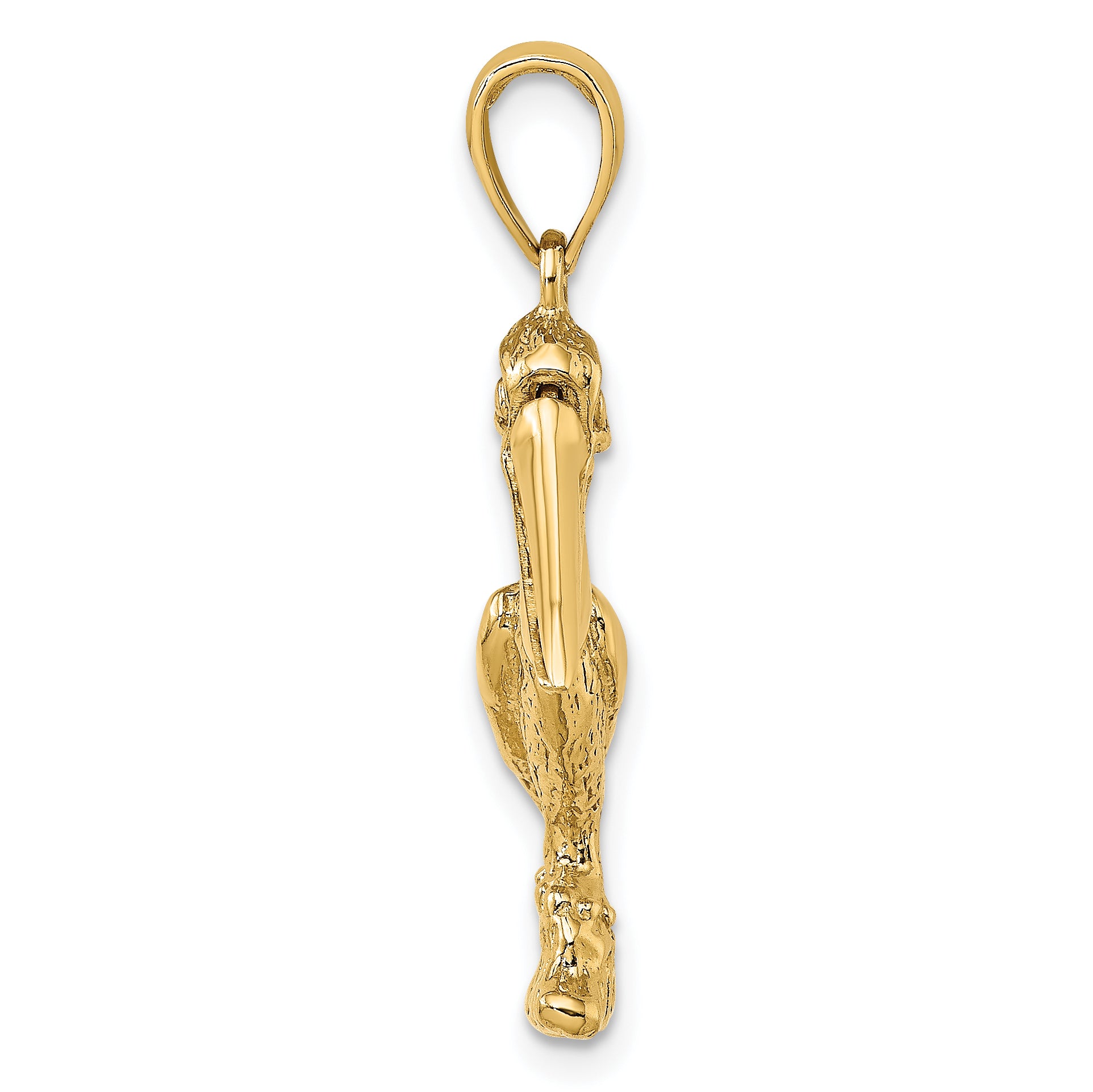 14K 3-D Large Standing Pelican with Moveable Mouth Charm Secondary image