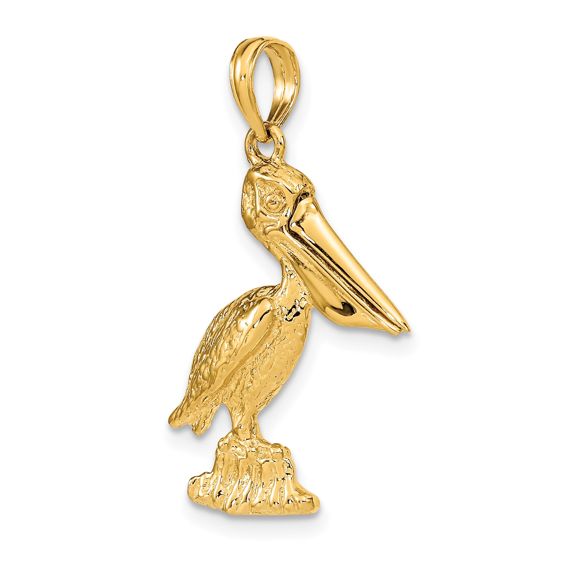 14K 3-D Large Standing Pelican with Moveable Mouth Charm