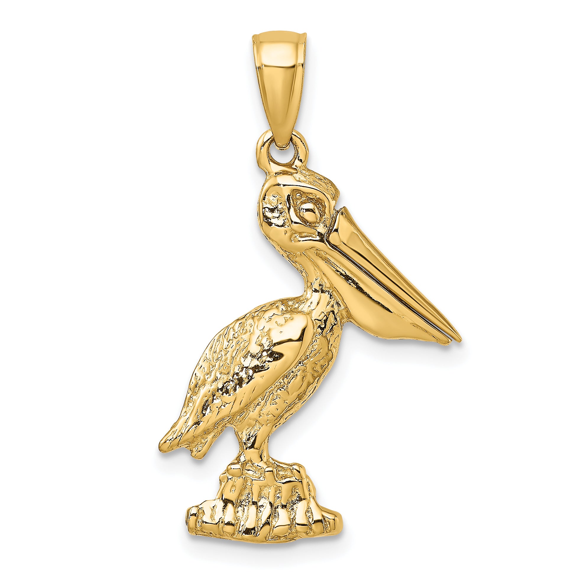 14K 3-D Large Standing Pelican with Moveable Mouth Charm Main image