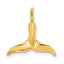 14K 3-D Polished Whale Tail Chain Slide