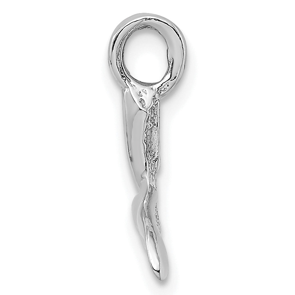14K White Gold 3-D Polished Whale Tail Chain Slide Secondary image