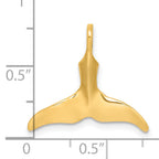 14K 3-D Polished Whale Tail Charm