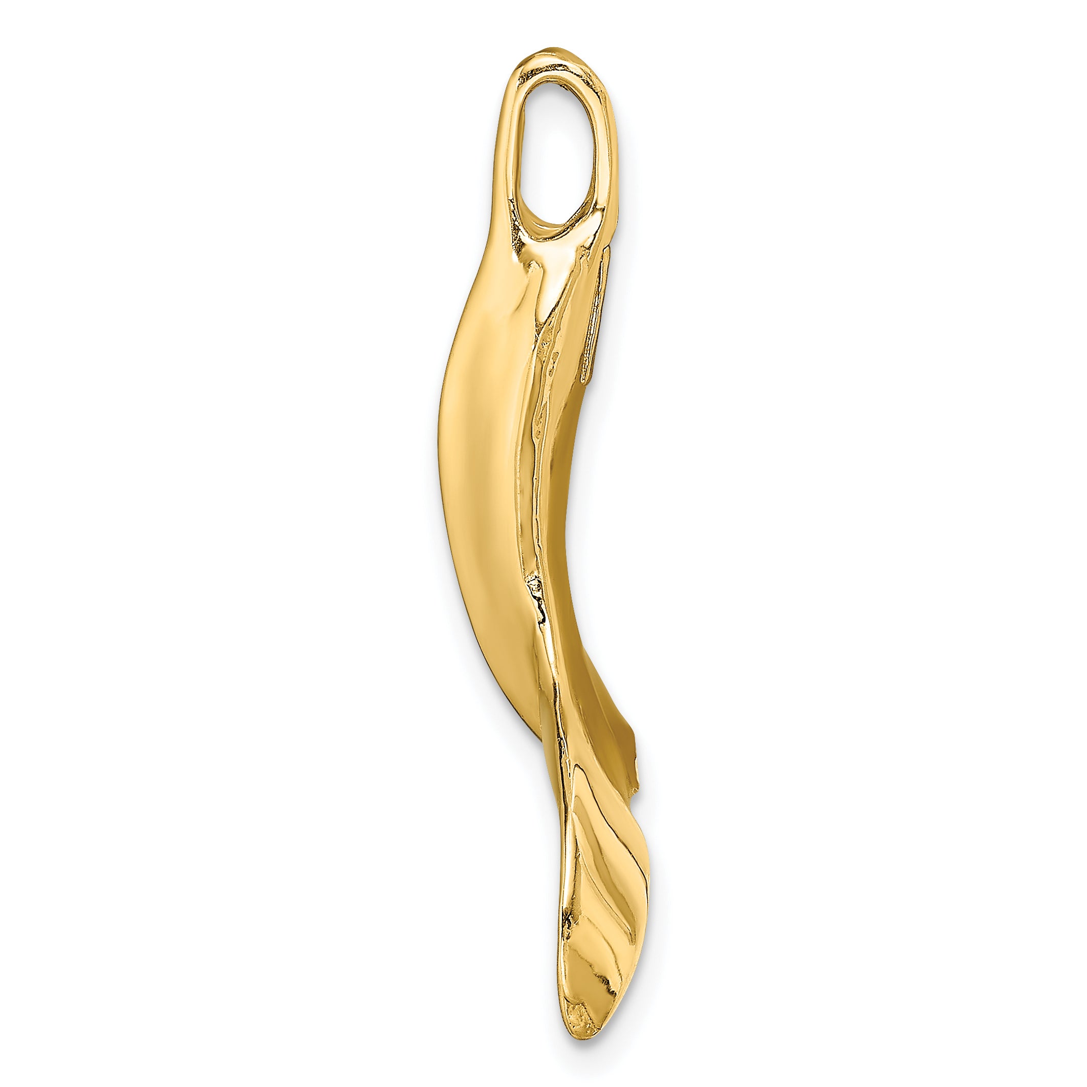 14K 3-D Polished Whale Tail Chain Slide Secondary image