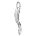 14K White Gold 3-D Polished Whale Tail Chain Slide