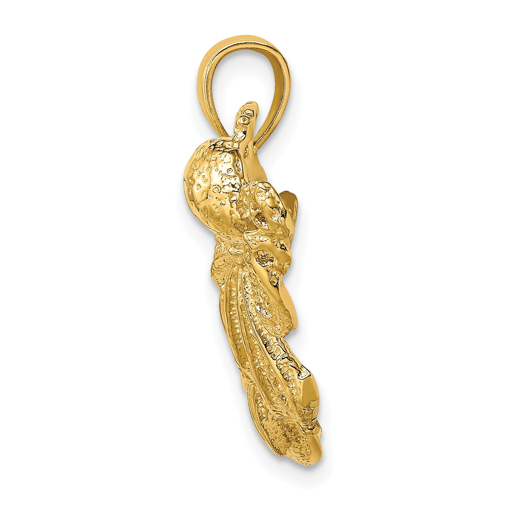 14K Polished and Textured Dolphin and Octopus Pendant Secondary image