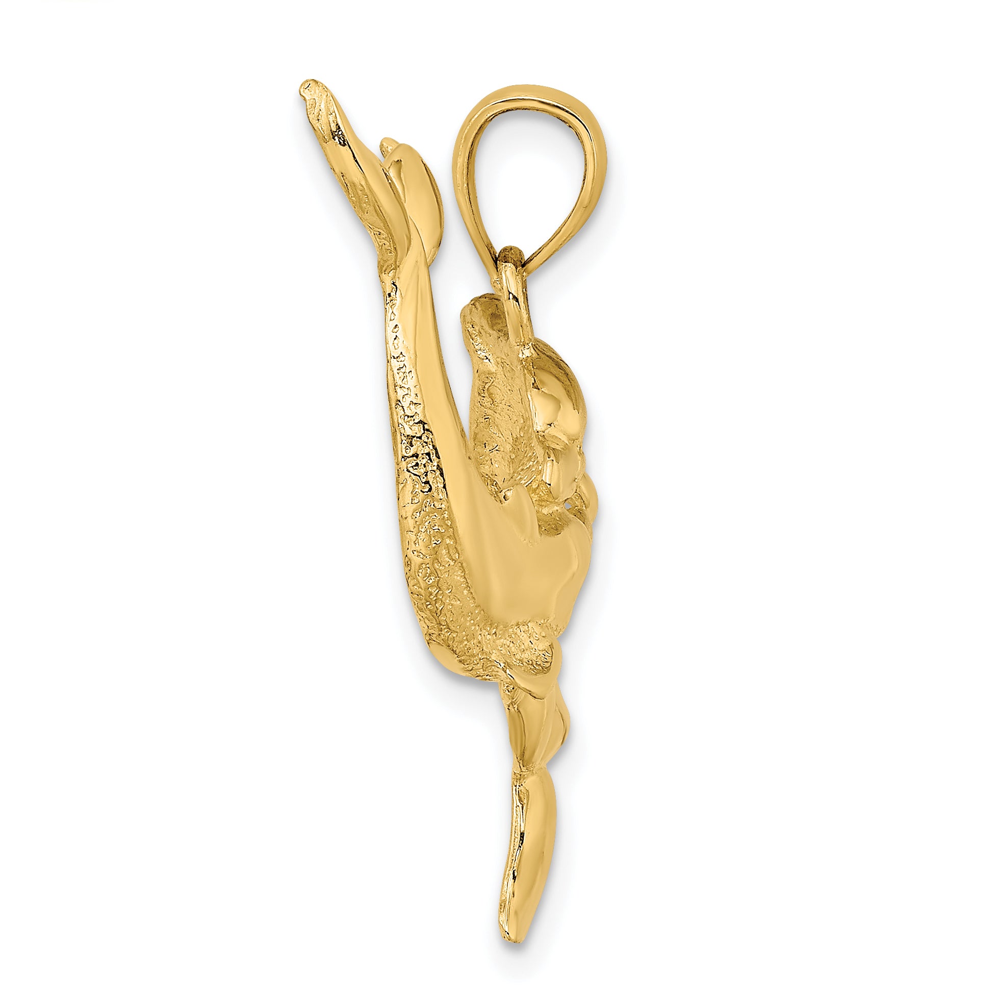 14K Polished Two Dolphins Together Charm Secondary image