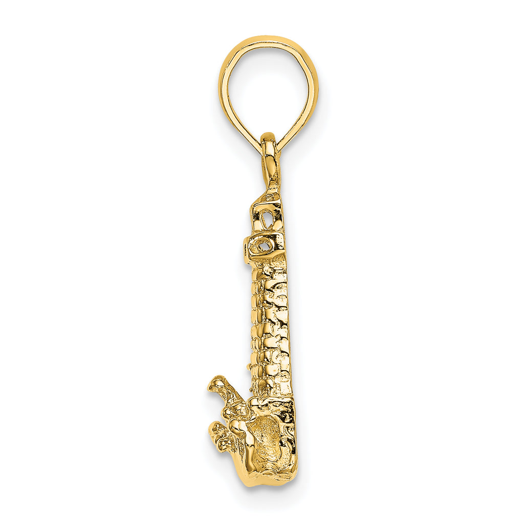 14K 2-D Lighthouse W/ Waves and Buildings Charm