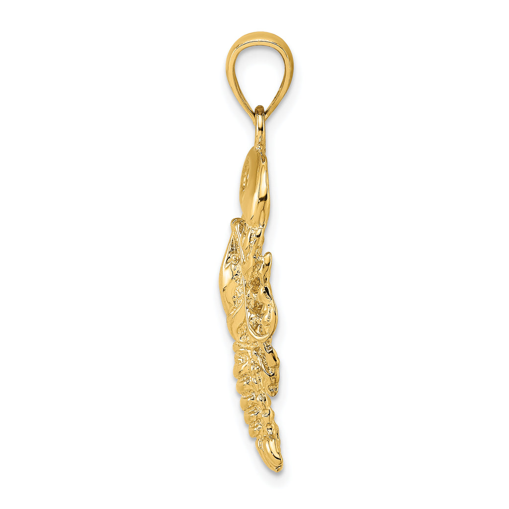 14K Textured Maine Lobster Charm