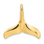 14K 3-D Polished/Textured Whale Tail Charm